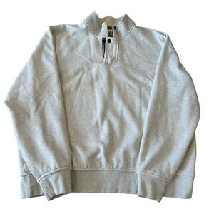 Orvis Men's XL Quarter Zip Snap Fleece Pullover Sherpa Lined Cream Fly Logo